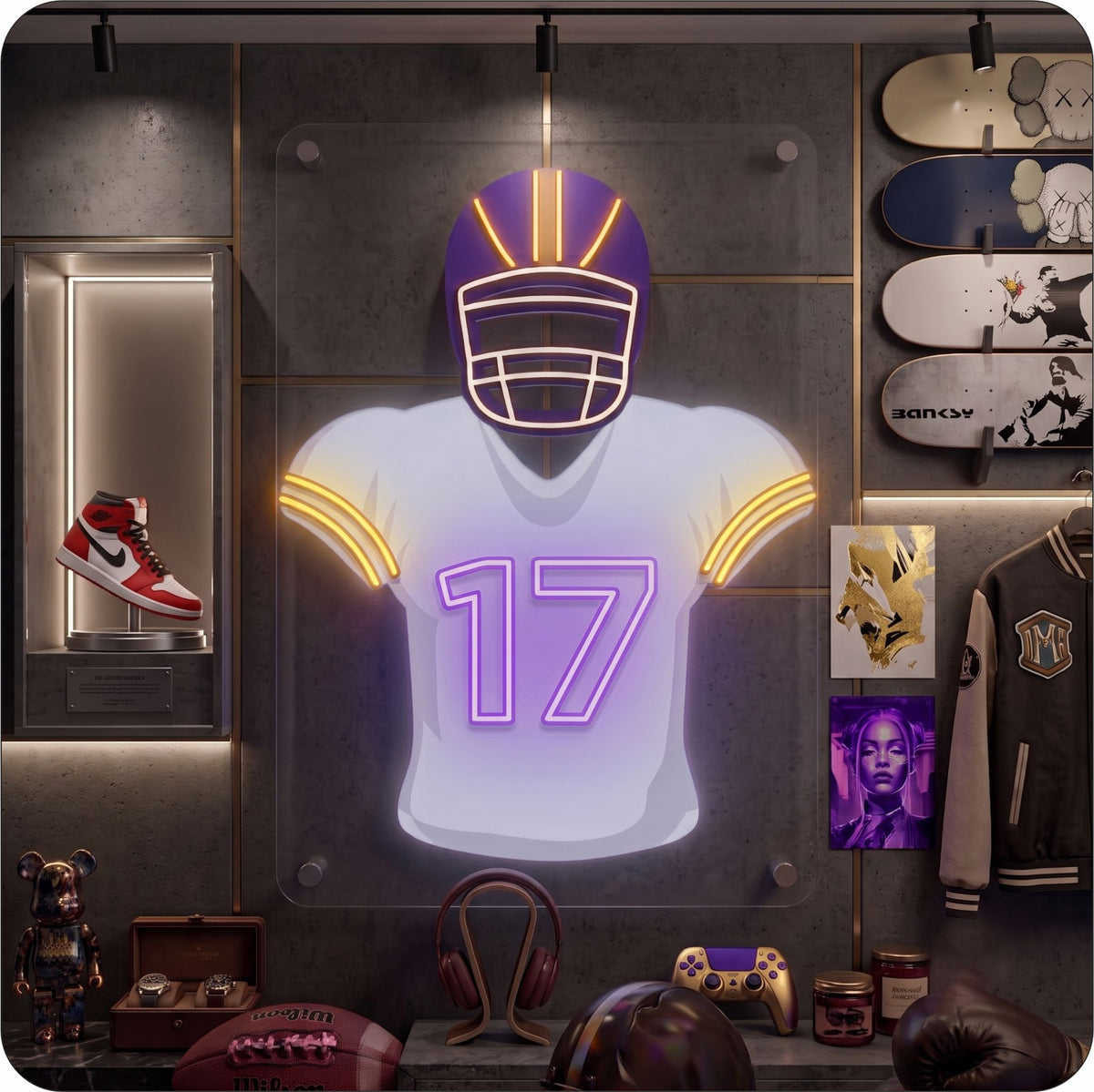 LAR Jersey Football Neon Artwork Sign