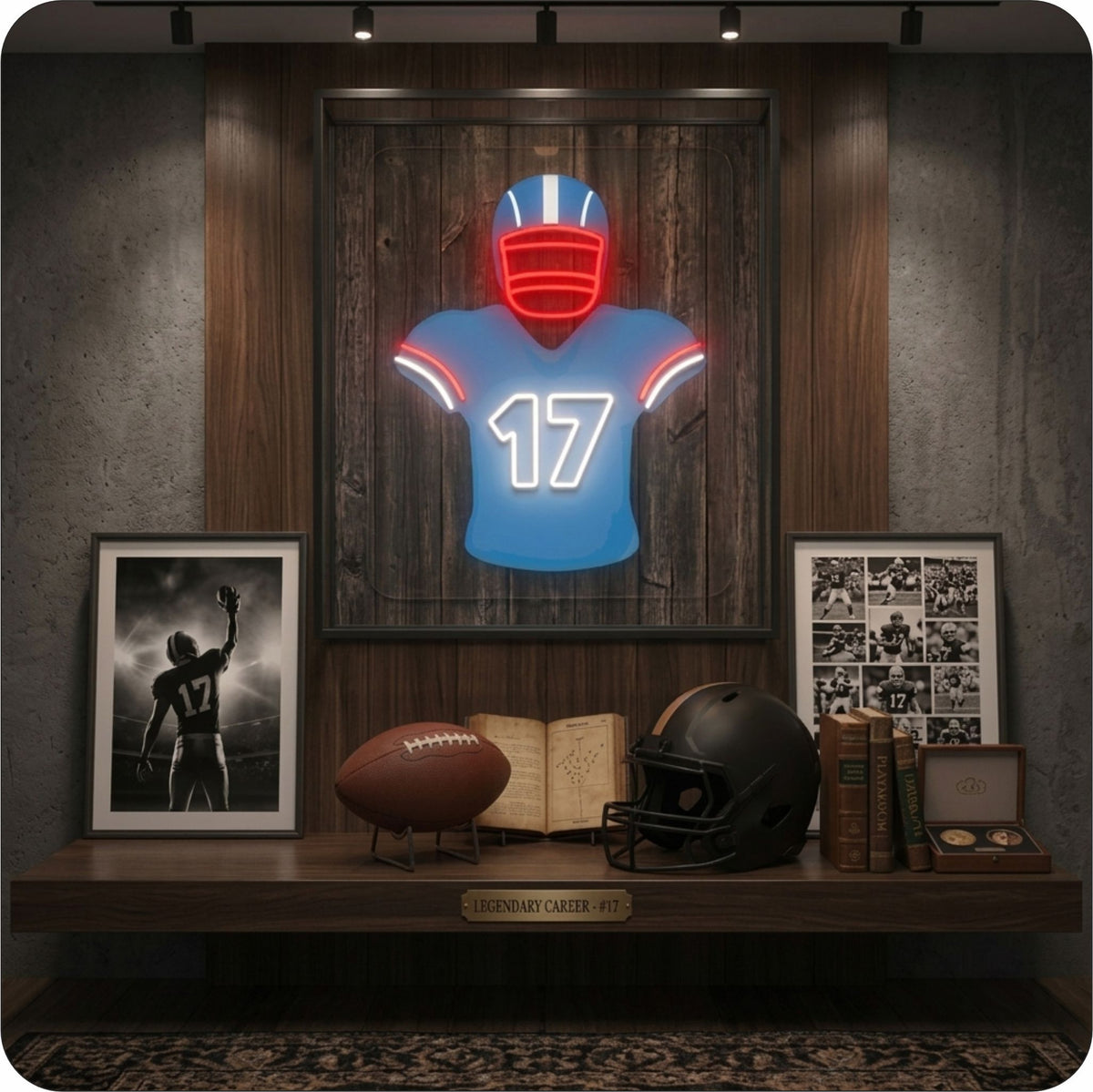 TEN Jersey Football Neon Artwork Sign