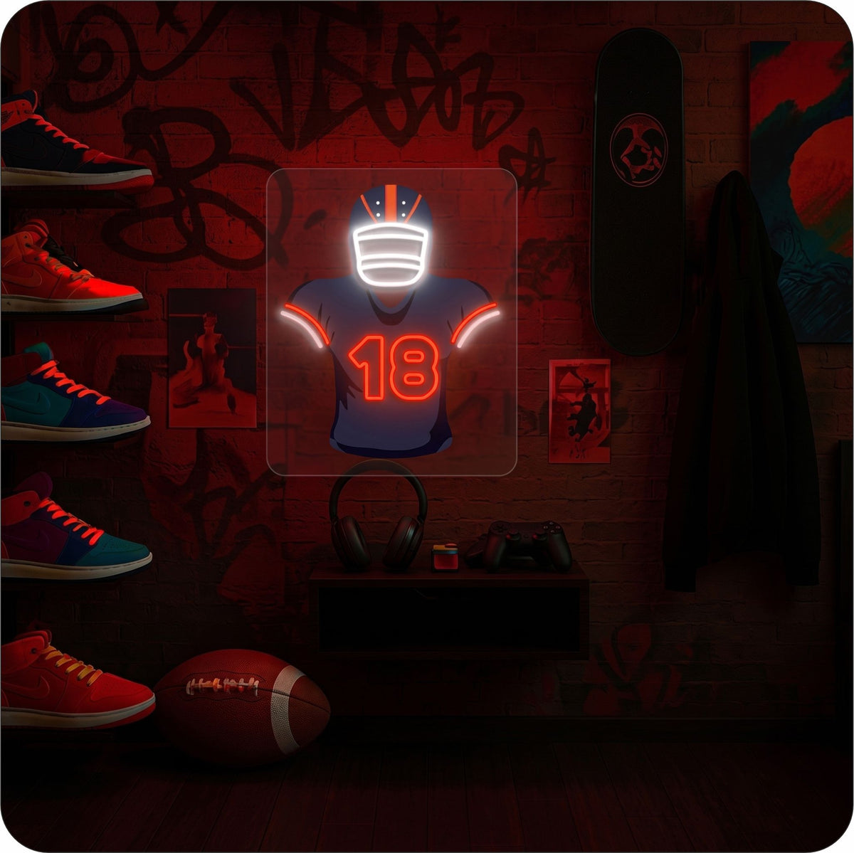 CHI Jersey Football Neon Artwork Sign