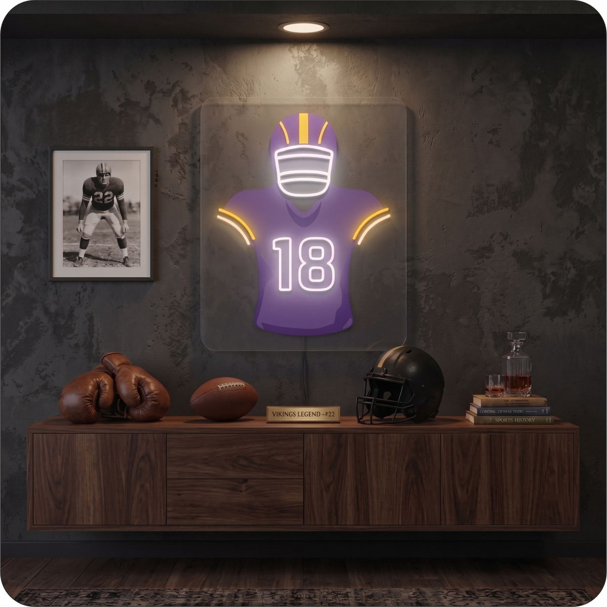 MIN Jersey Football Neon Artwork Sign
