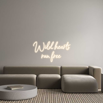 Custom Name Neon Sign Wild hearts run...