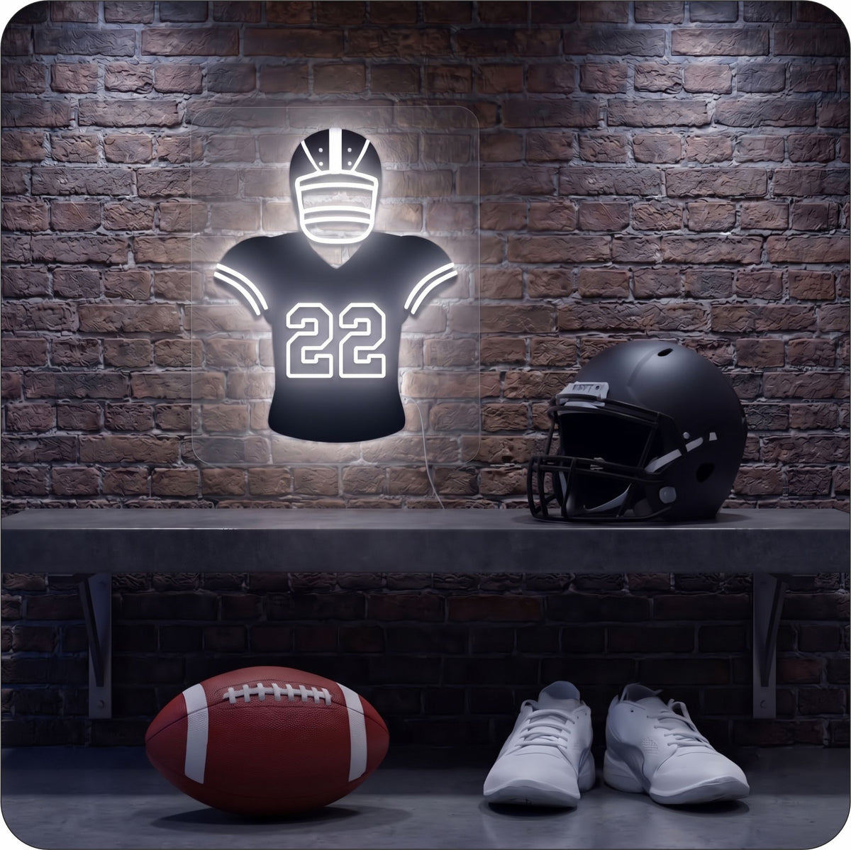 NO Jersey Football Neon Artwork Sign