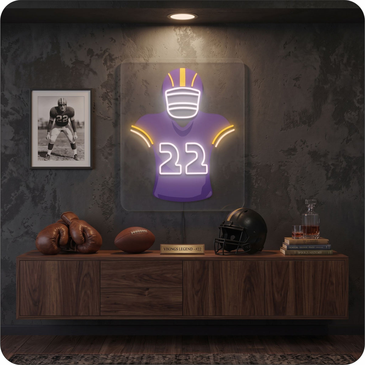 MIN Jersey Football Neon Artwork Sign