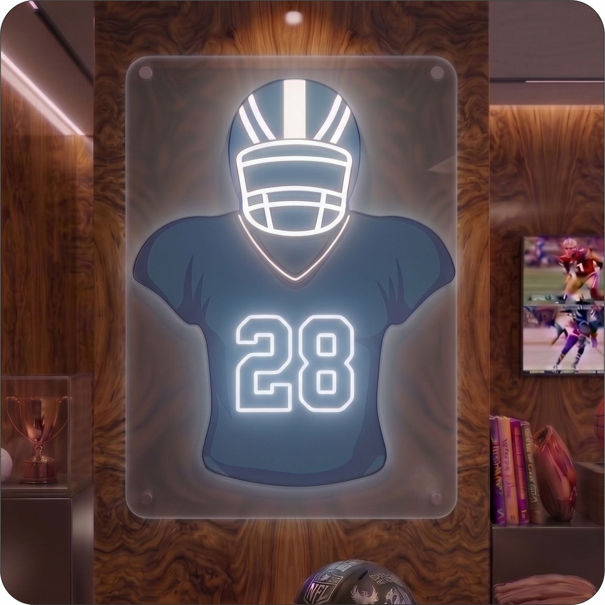 IND Jersey Football Neon Artwork Sign