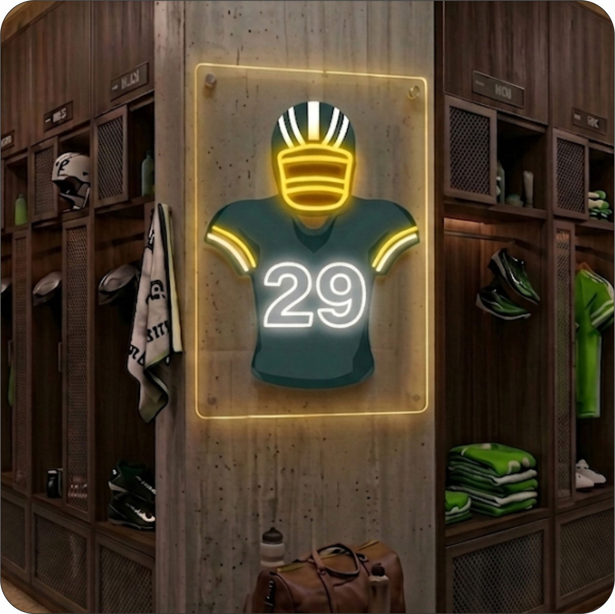 GB Jersey Football Neon Artwork Sign