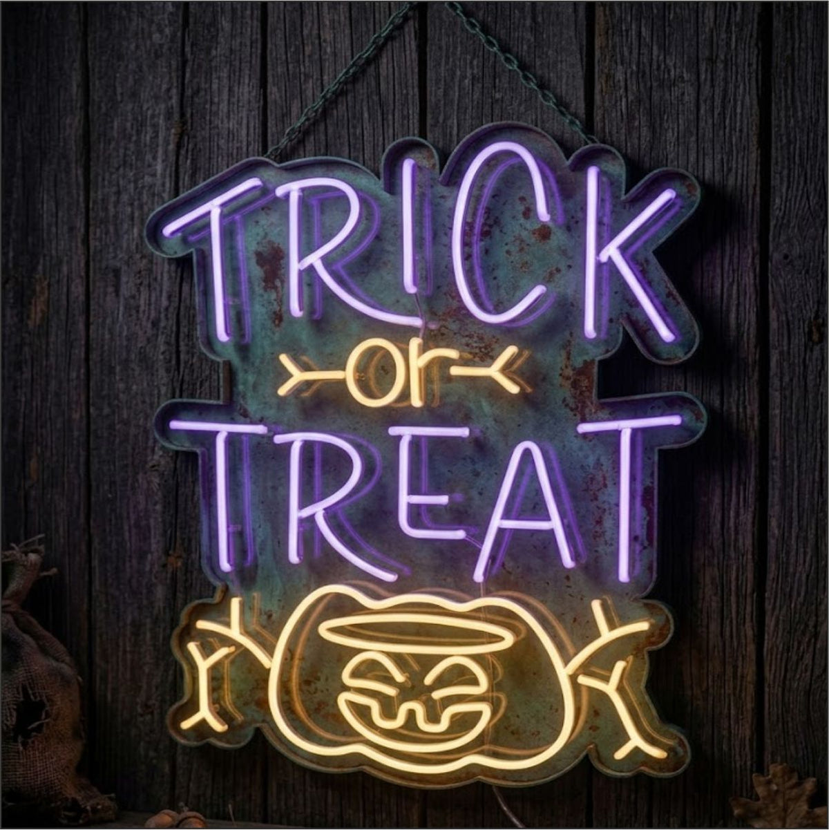 Pumpkin Treat Neon Sign Halloween