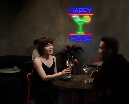 Happy Hour Neon Sign