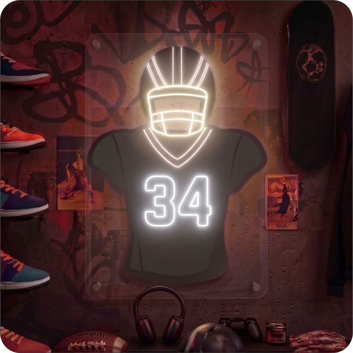 LV Jersey Football Neon Artwork Sign