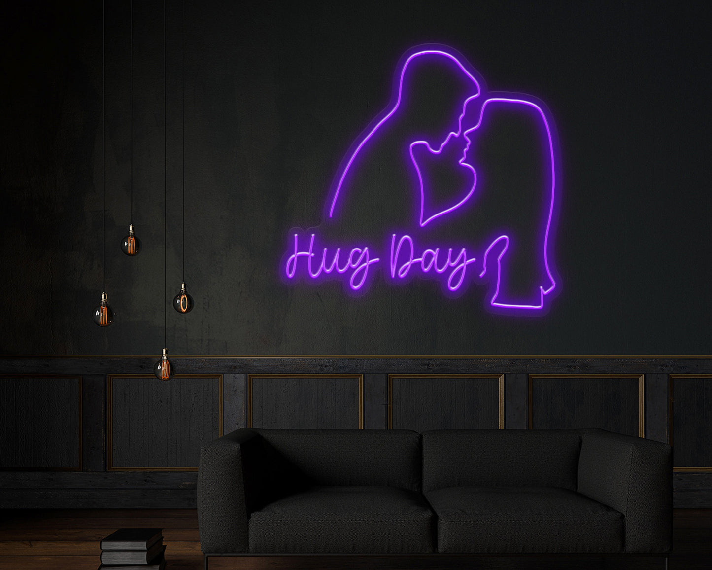 Hug Day Neon Sign