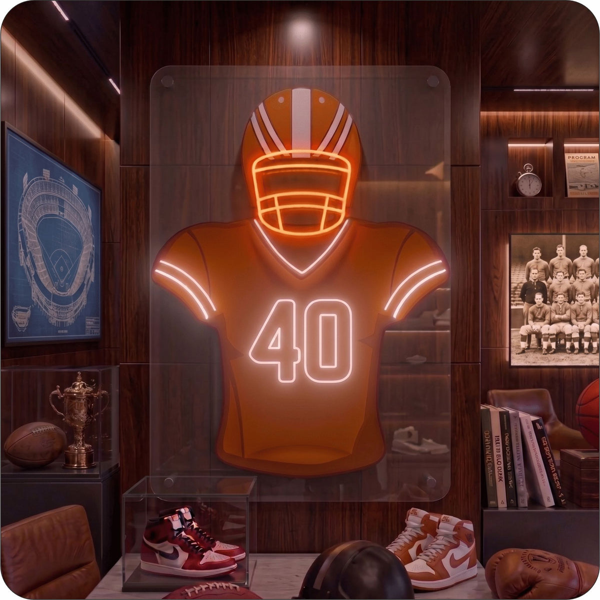 ARI Jersey Football Neon Artwork Sign
