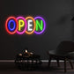 Open Multicolour Neon Sign
