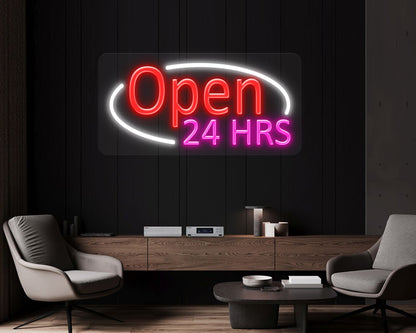 Open 24 HRS Neon Sign