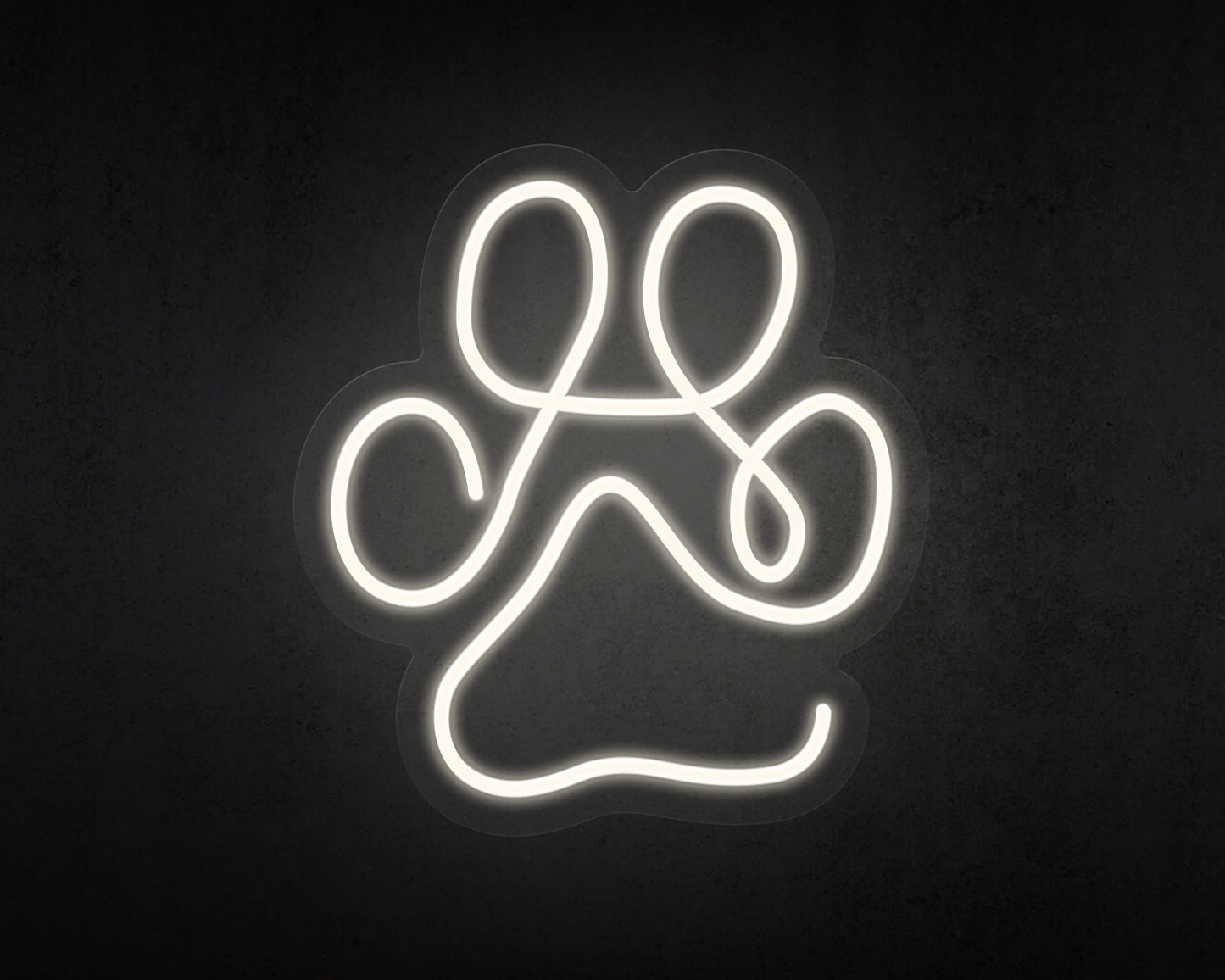Line Art Paw Print Neon Sign