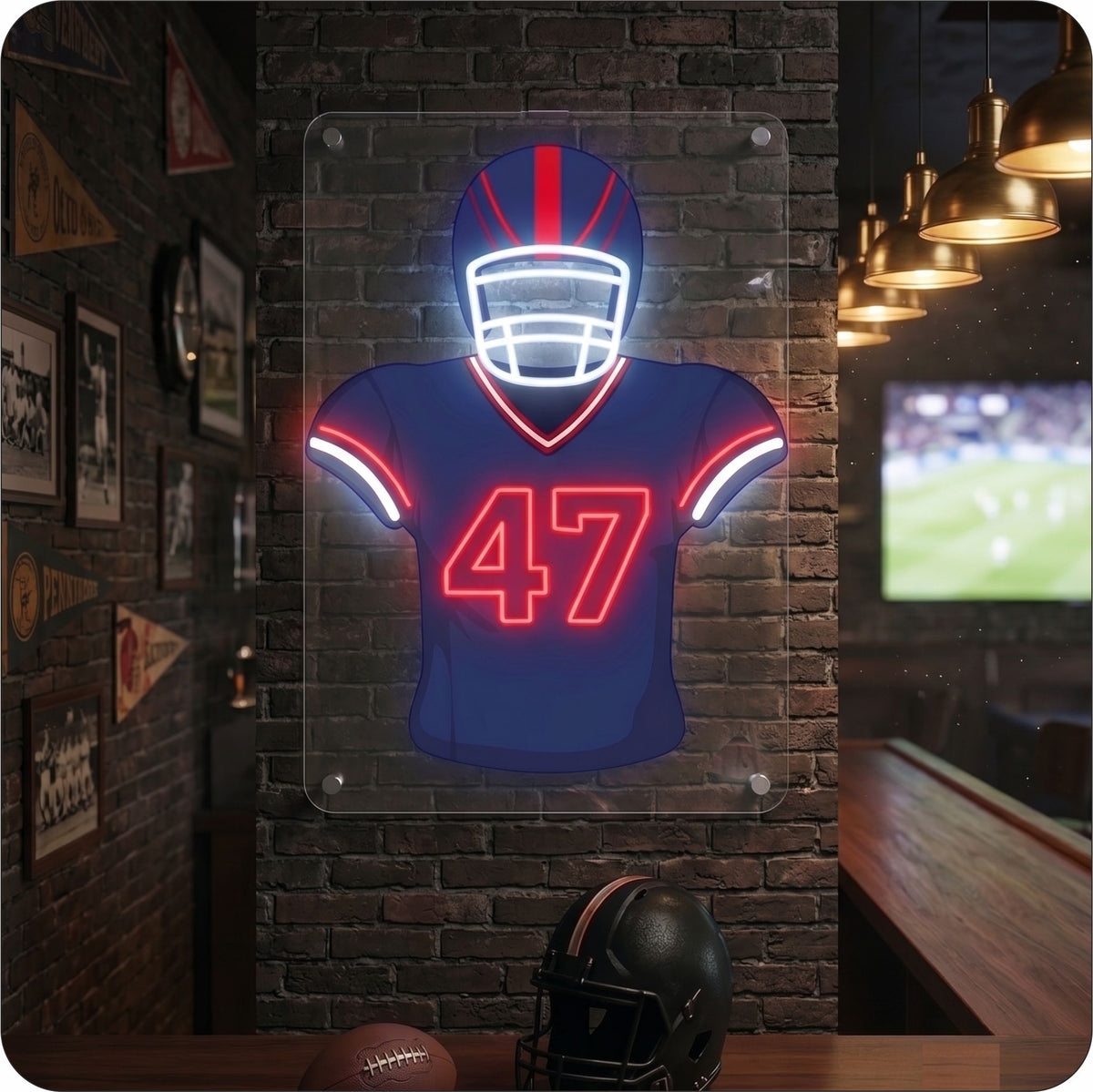 BUF Jersey Football Neon Artwork Sign