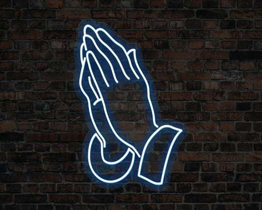 Praying Hands Neon Sign