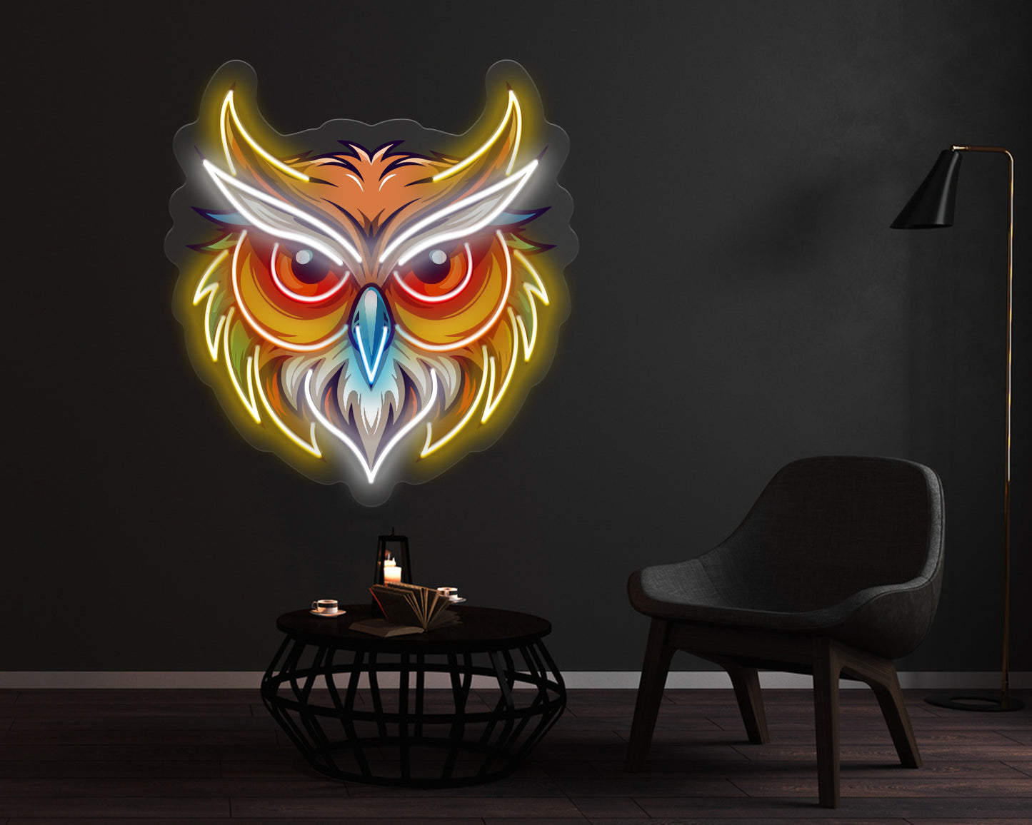 Colorful Owl Neon Sign
