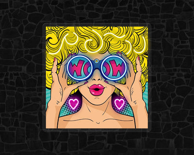 Wow Face Sexy Pop Art Neon Sign