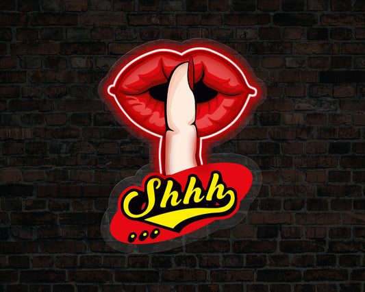 Shhh Lips Neon Sign