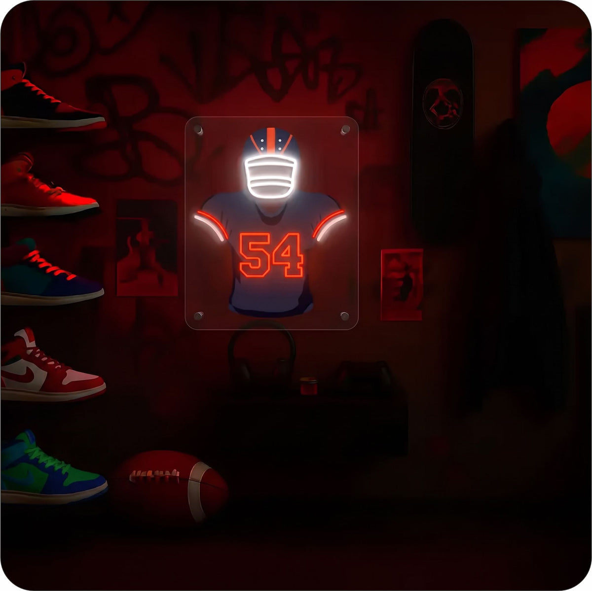 CHI Jersey Football Neon Artwork Sign