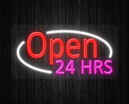Open 24 HRS Neon Sign