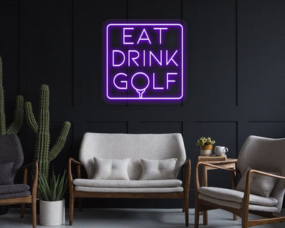 Elevate Your Man Cave with Eat Drink Golf Neon
