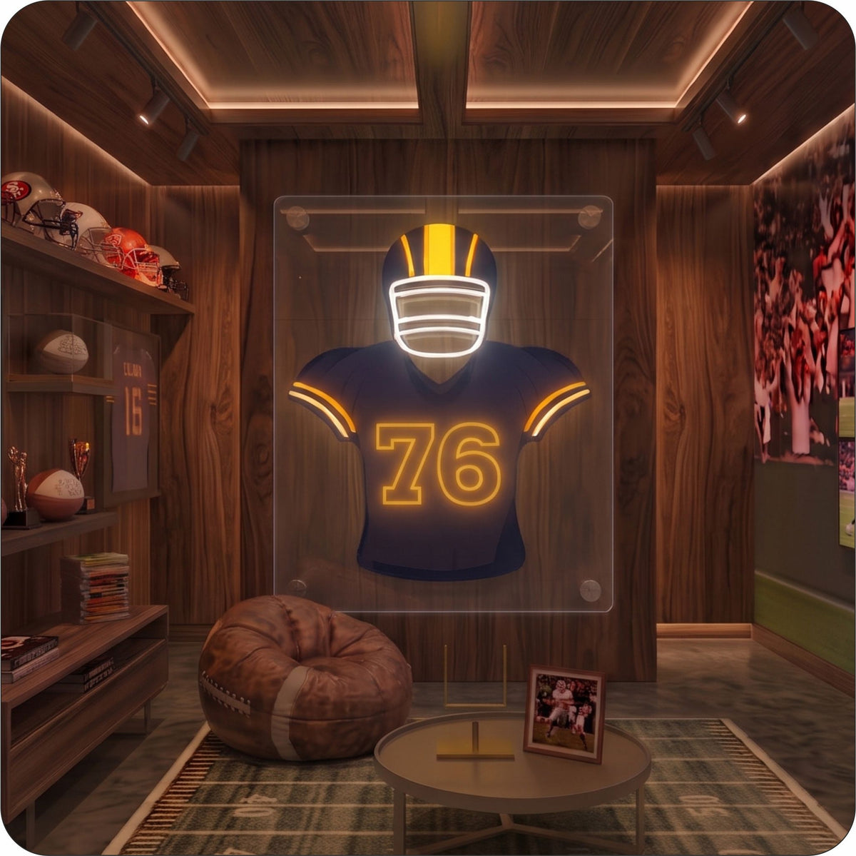 LAC Jersey Football Neon Artwork Sign