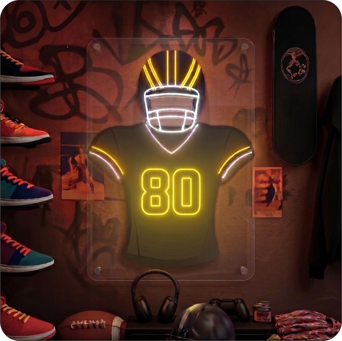 CIN Jersey Football Neon Artwork Sign