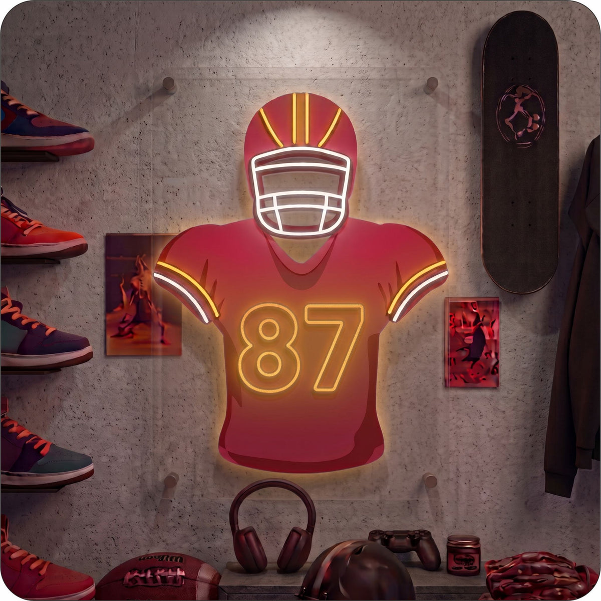 KC Jersey Football Neon Artwork Sign
