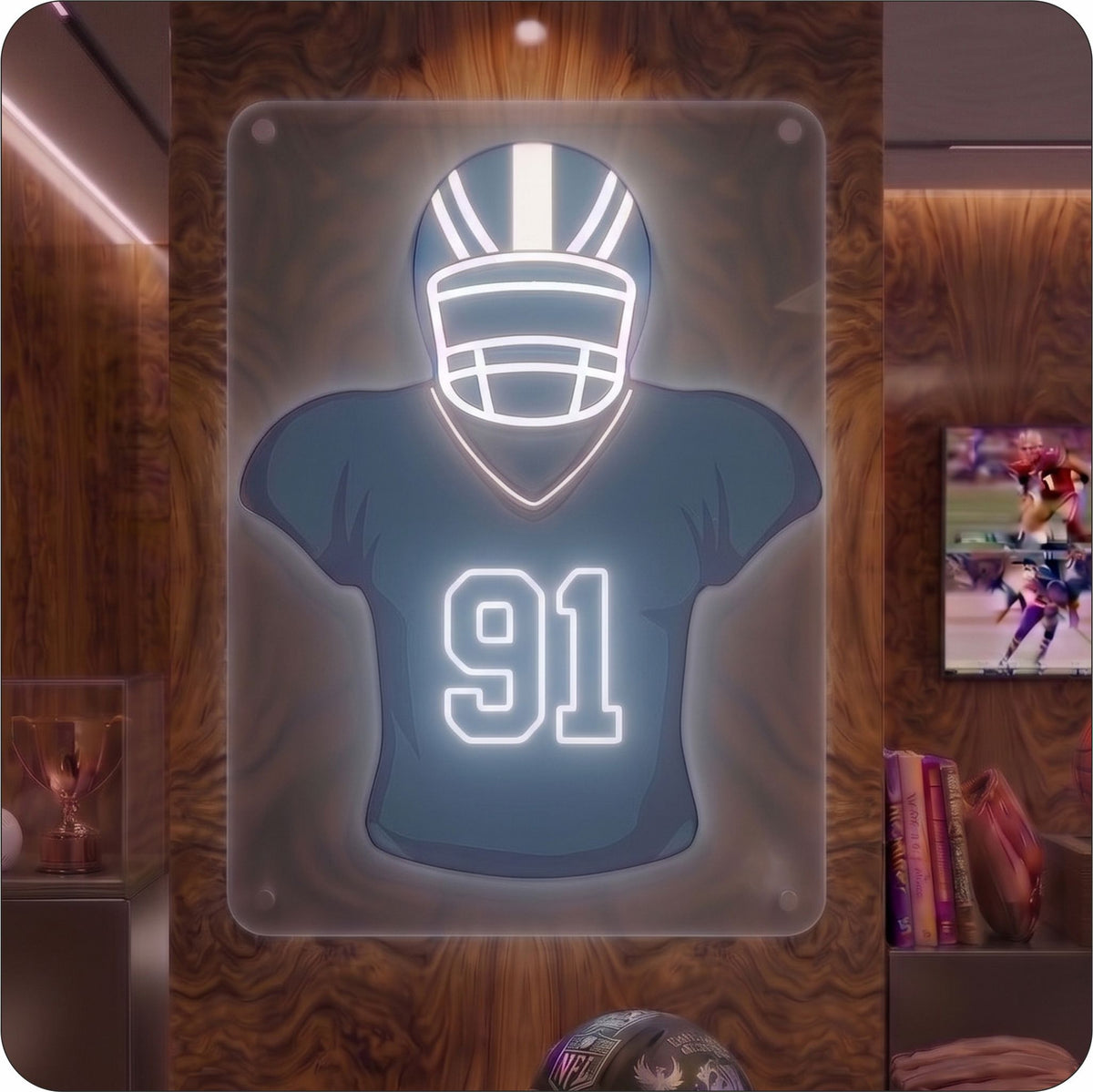 IND Jersey Football Neon Artwork Sign
