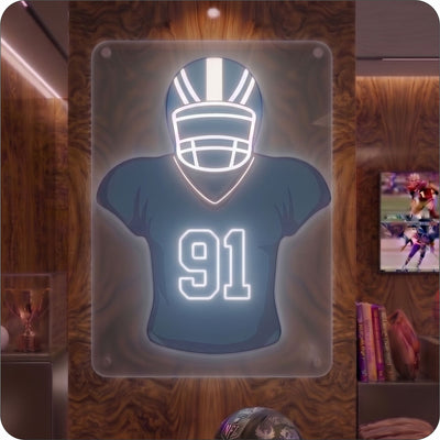 IND Jersey Football Neon Artwork Sign