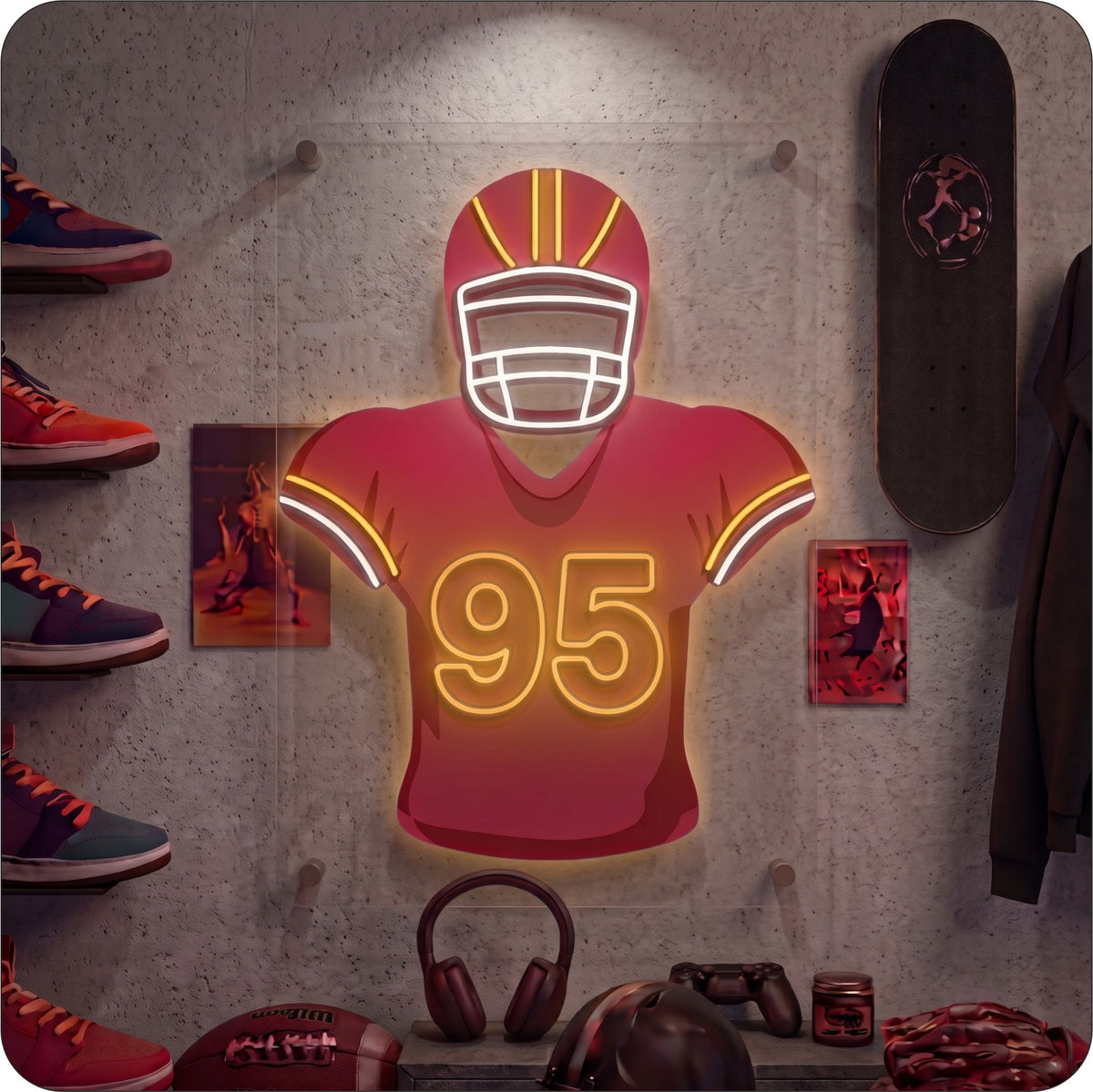 KC Jersey Football Neon Artwork Sign