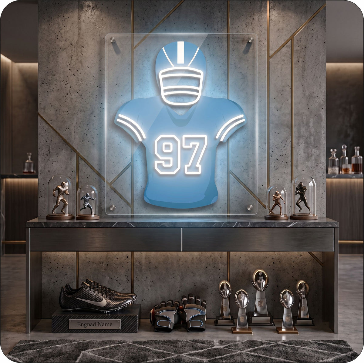 DET Jersey Football Neon Artwork Sign