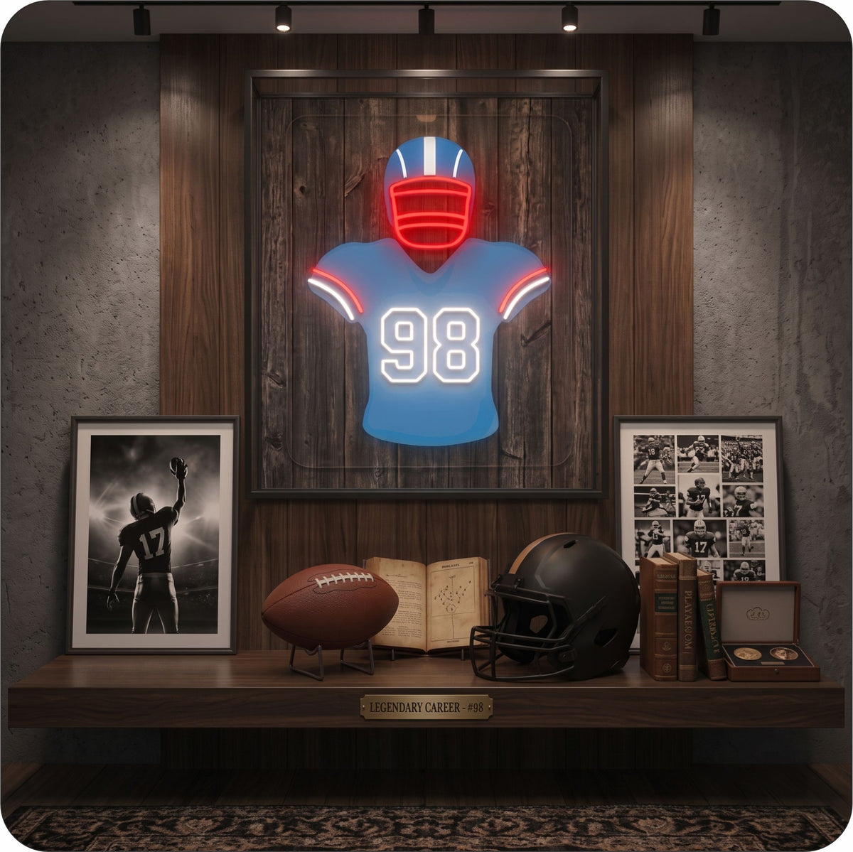 TEN Jersey Football Neon Artwork Sign