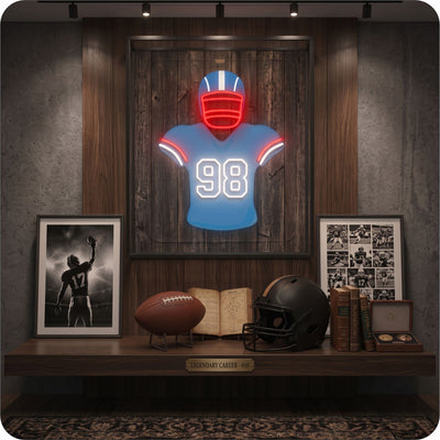 TEN Jersey Football Neon Artwork Sign
