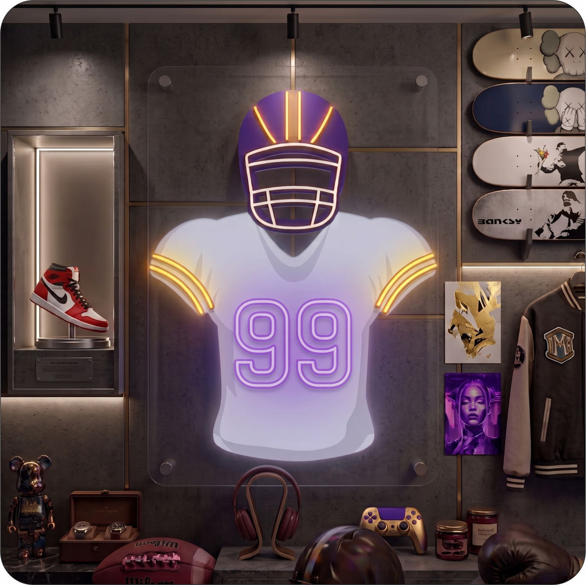 LAR Jersey Football Neon Artwork Sign