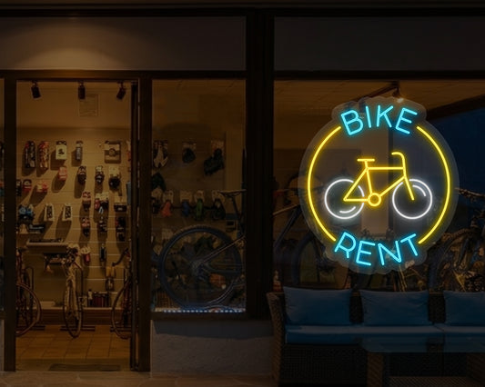 Bicycle Rent Neon Sign