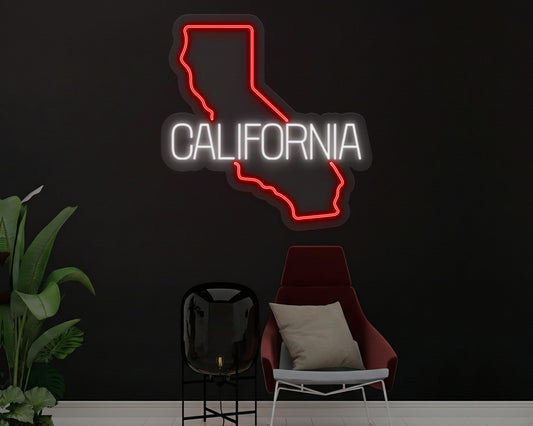 California Map Neon Sign