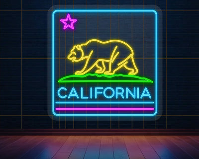 California Stat Flag Neon Sign