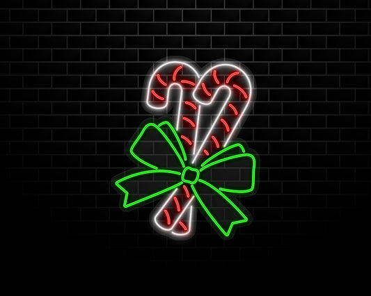 Candy Cane Neon Sign