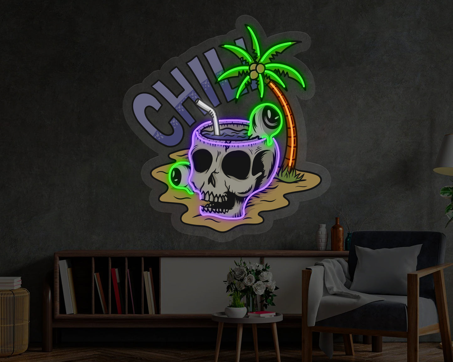 Chill Skull Neon Sign