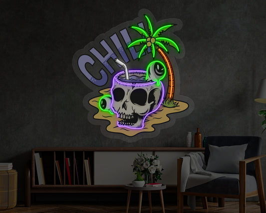 Chill Skull Neon Sign