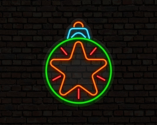 Christmas Star Ball Neon Sign
