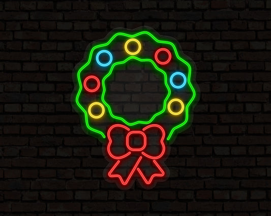 Christmas Wreath Neon Sign