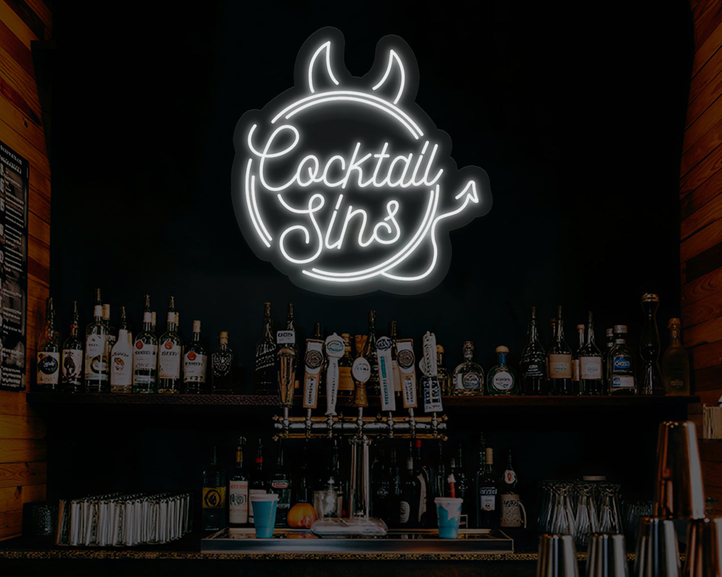 Cocktail Sins Neon Sign