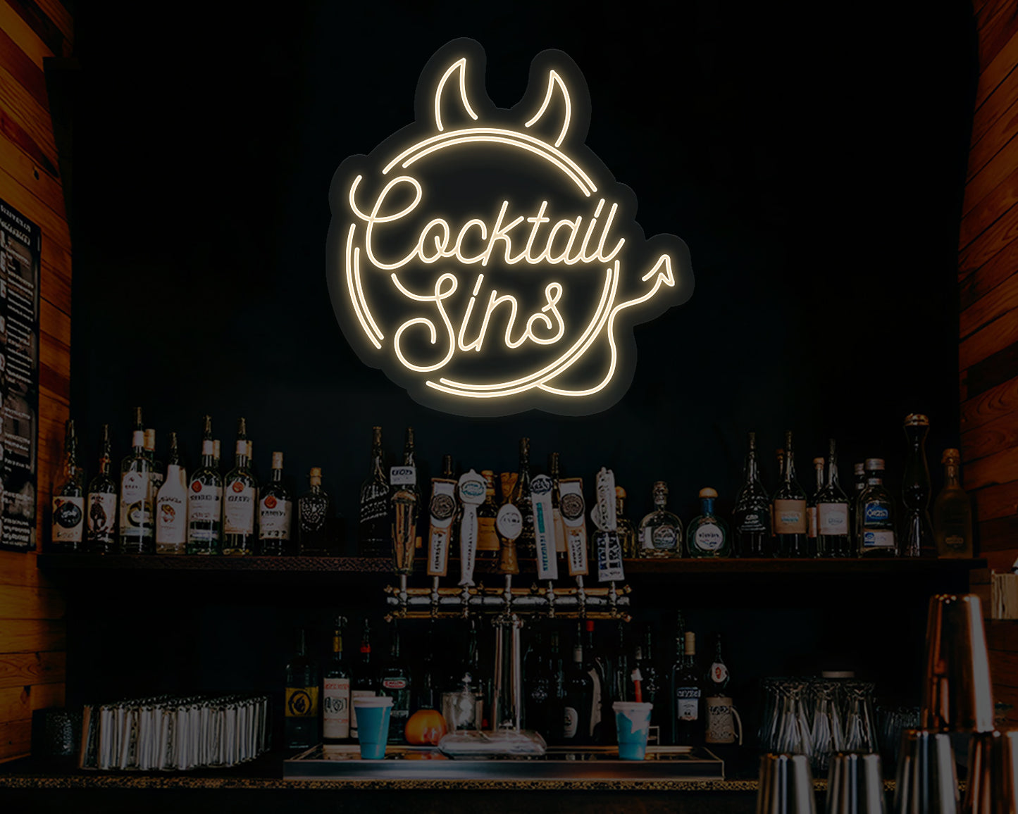 Cocktail Sins Neon Sign