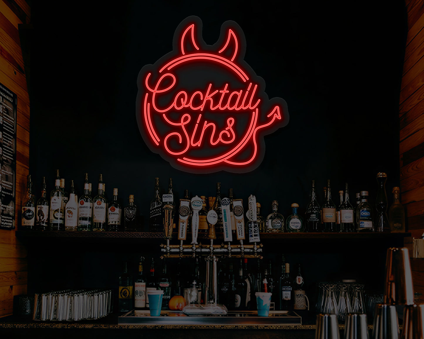 Cocktail Sins Neon Sign