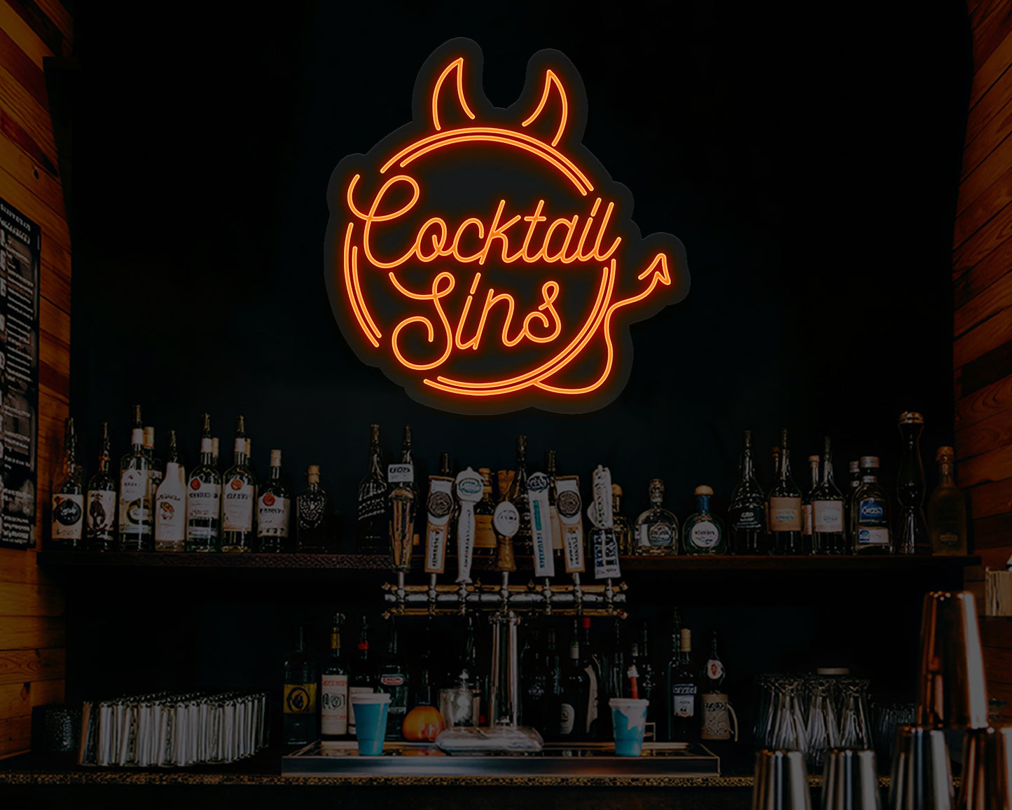 Cocktail Sins Neon Sign
