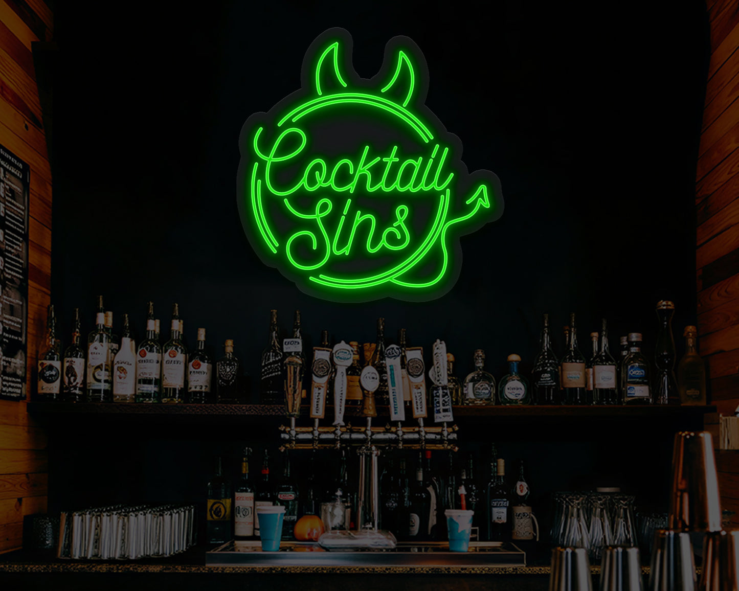 Cocktail Sins Neon Sign