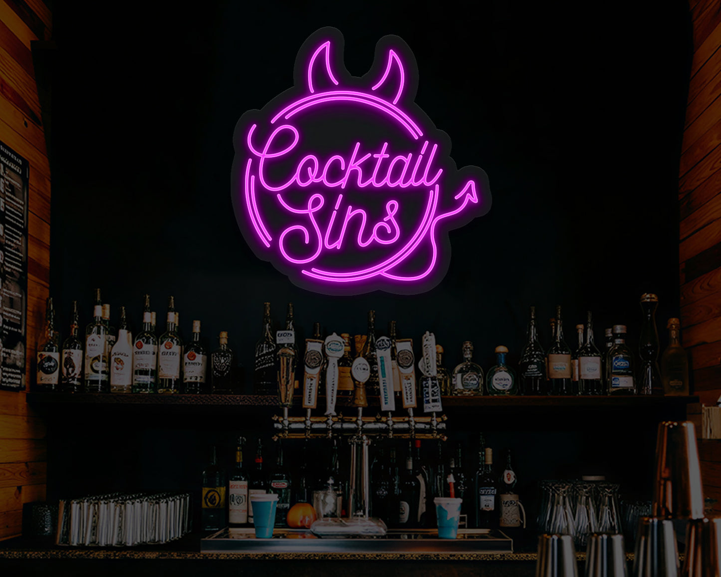 Cocktail Sins Neon Sign
