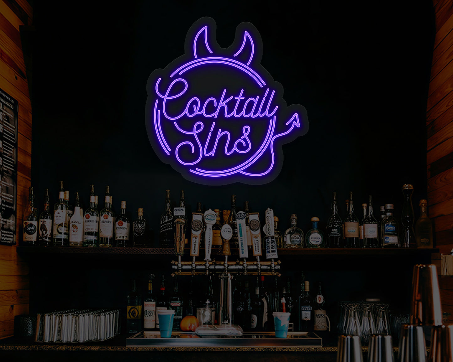 Cocktail Sins Neon Sign